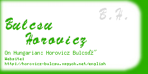bulcsu horovicz business card